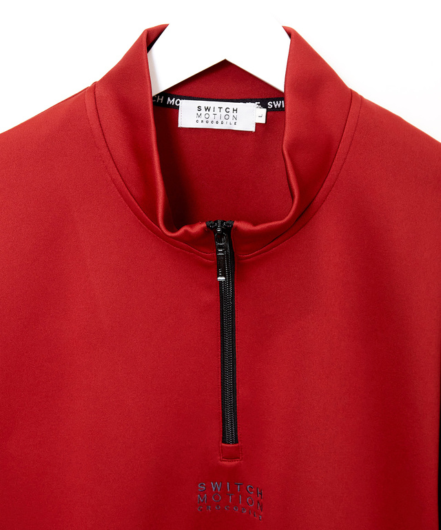 ロゴ刺繍 ハーフジップ  プルオーバー