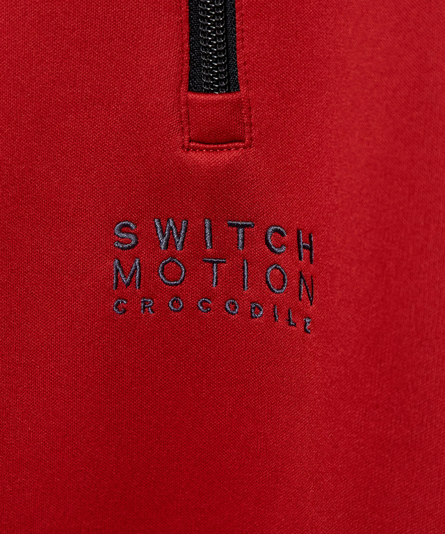 ロゴ刺繍 ハーフジップ  プルオーバー