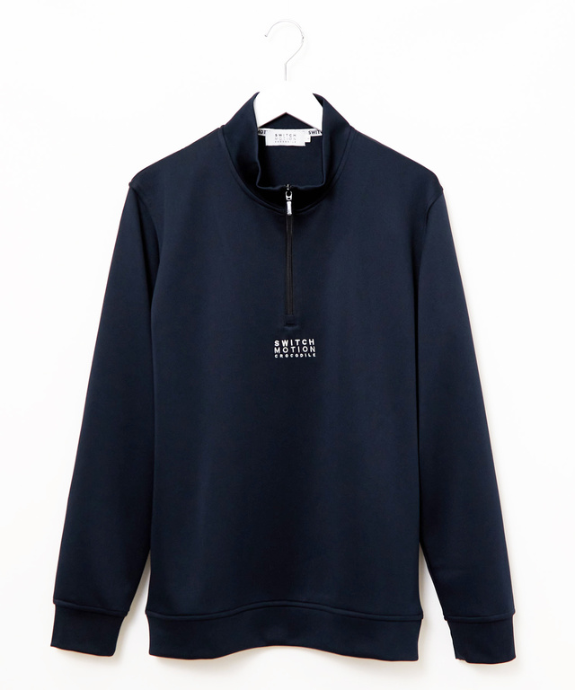 ロゴ刺繍 ハーフジップ  プルオーバー