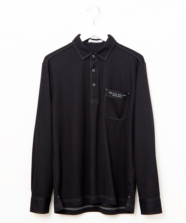 ロゴ刺繍 ステッチ ポロシャツ