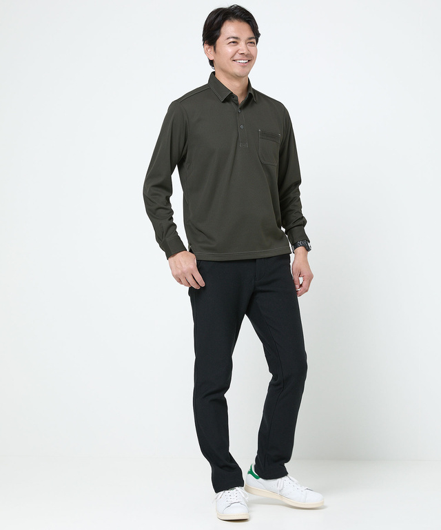 ロゴ刺繍 ステッチ ポロシャツ