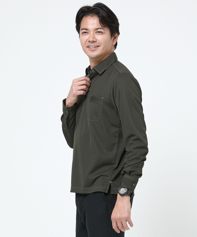 ロゴ刺繍 ステッチ ポロシャツ