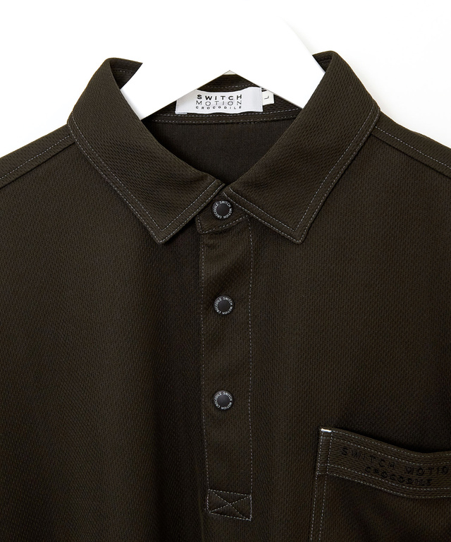 ロゴ刺繍 ステッチ ポロシャツ