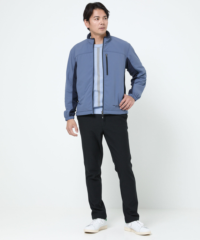 フリース切り替え スタンドカラー ブルゾン