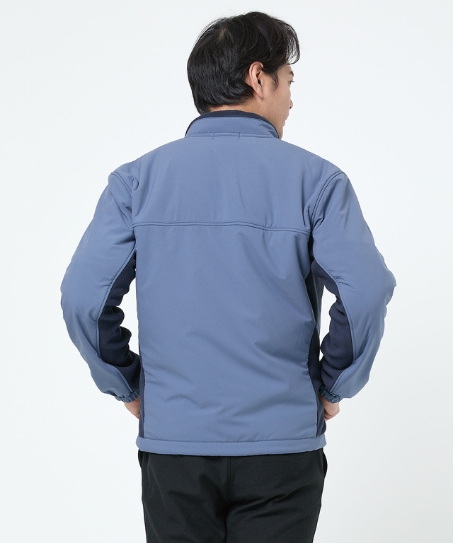 フリース切り替え スタンドカラー ブルゾン