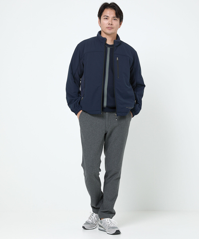 フリース切り替え スタンドカラー ブルゾン