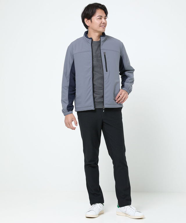 フリース切り替え スタンドカラー ブルゾン