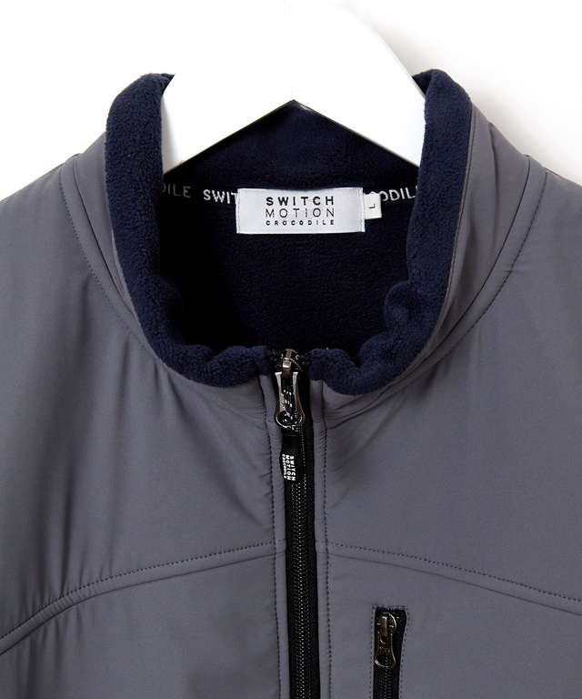 フリース切り替え スタンドカラー ブルゾン