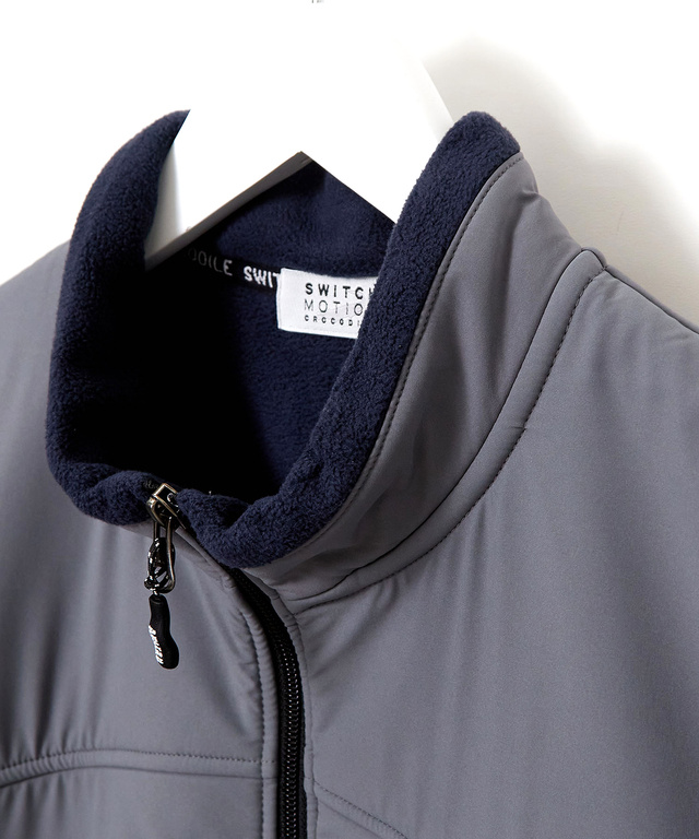 フリース切り替え スタンドカラー ブルゾン