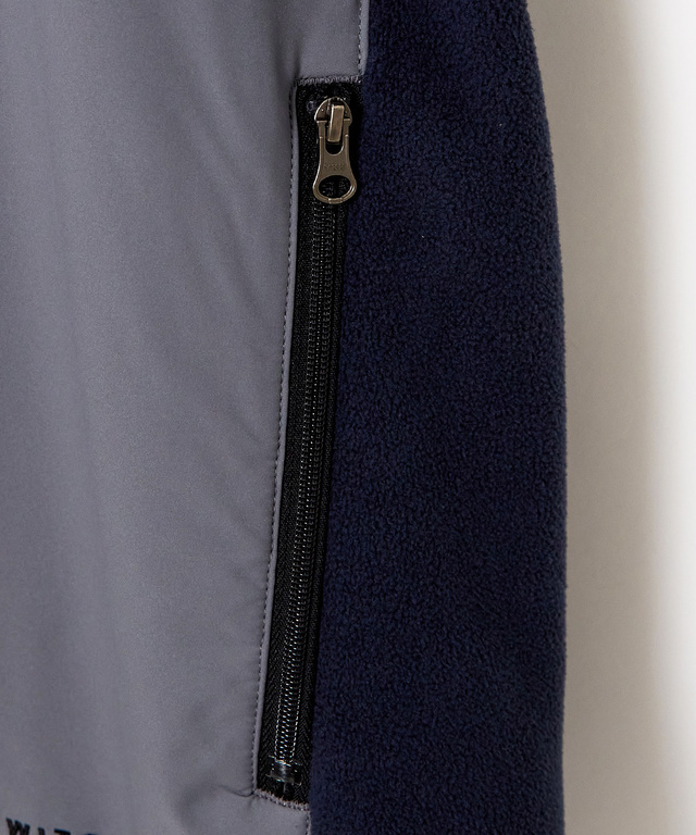 フリース切り替え スタンドカラー ブルゾン