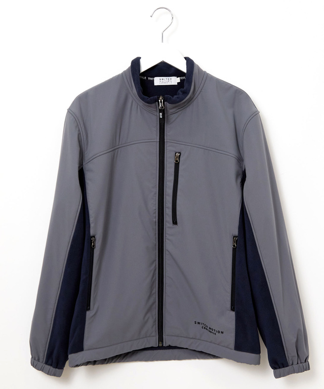 フリース切り替え スタンドカラー ブルゾン