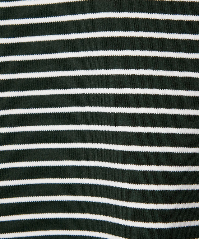 ボーダー柄 ハイネック カットソー