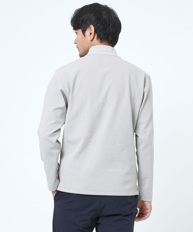 スタンドカラー ハーフジップ プルオーバー