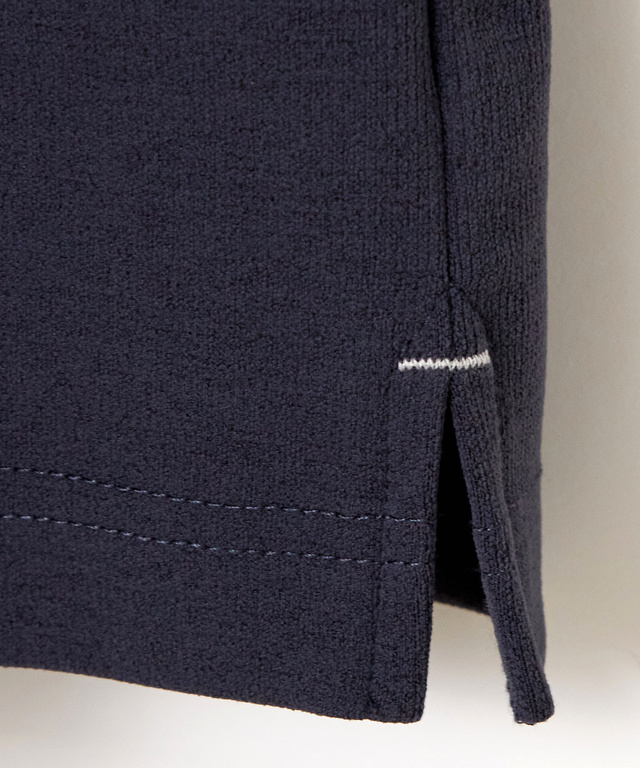 スタンドカラー ハーフジップ プルオーバー