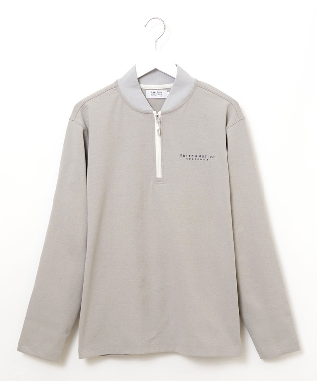 スタンドカラー ハーフジップ プルオーバー