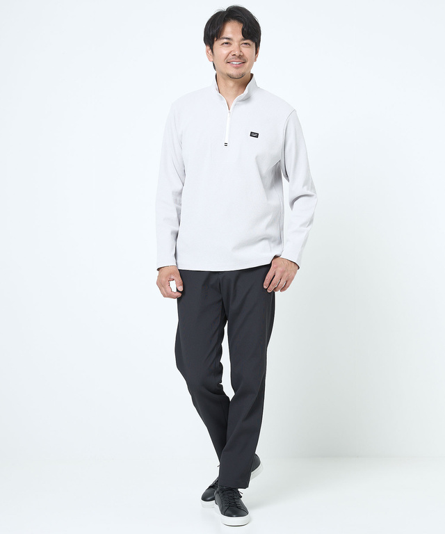 ワッフル ハーフジップ プルオーバー