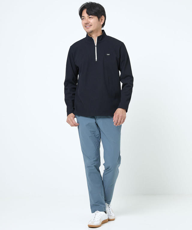 ワッフル ハーフジップ プルオーバー