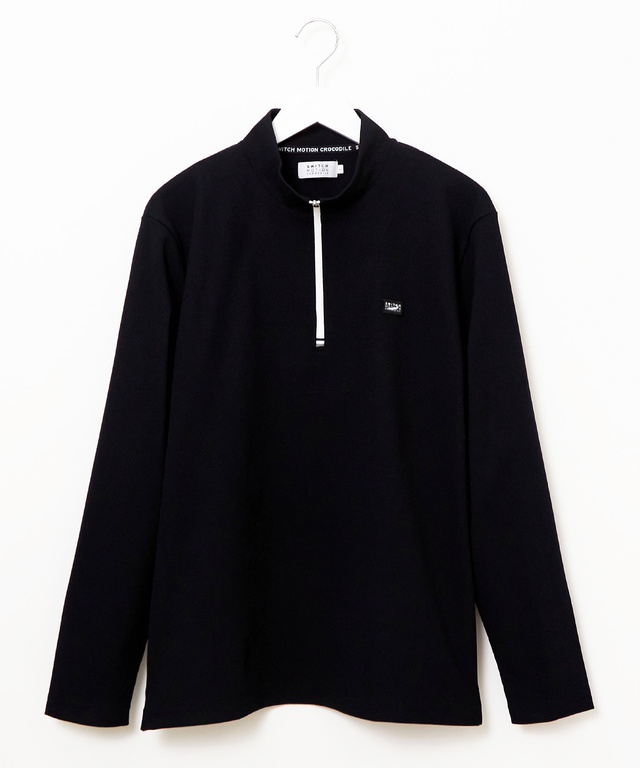 ワッフル ハーフジップ プルオーバー