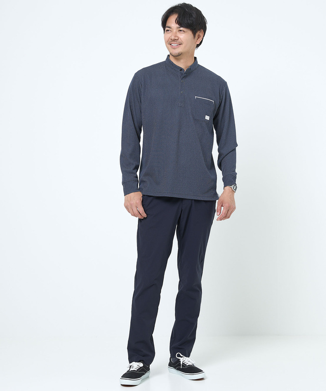 スタンドカラー パイピング Tシャツ