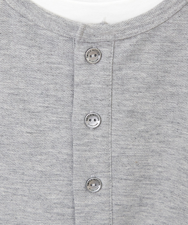 レイヤード風 ヘンリーネック カットソー