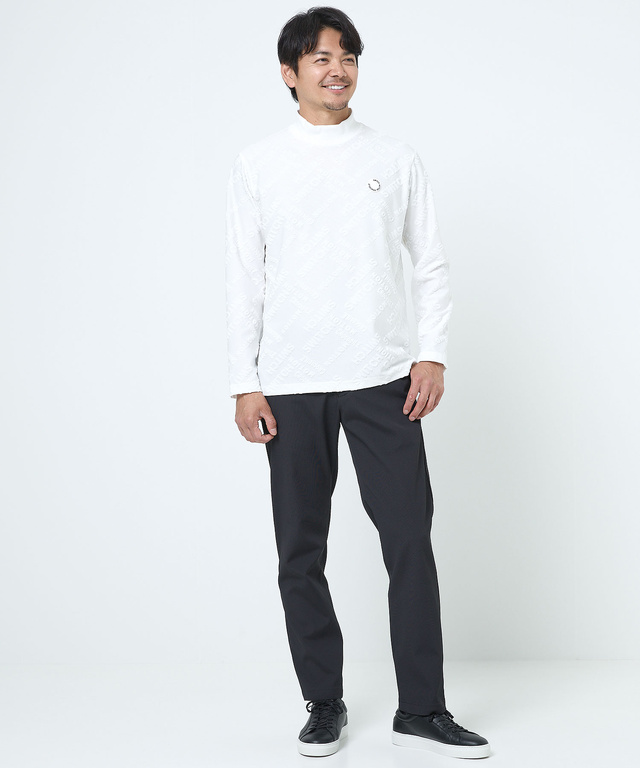 パイル ジャカード ハイネックTシャツ