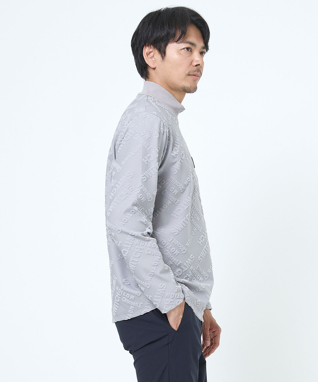 パイル ジャカード ハイネックTシャツ