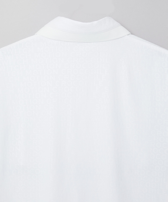 エンボスプリント 襟切り替え ポロシャツ