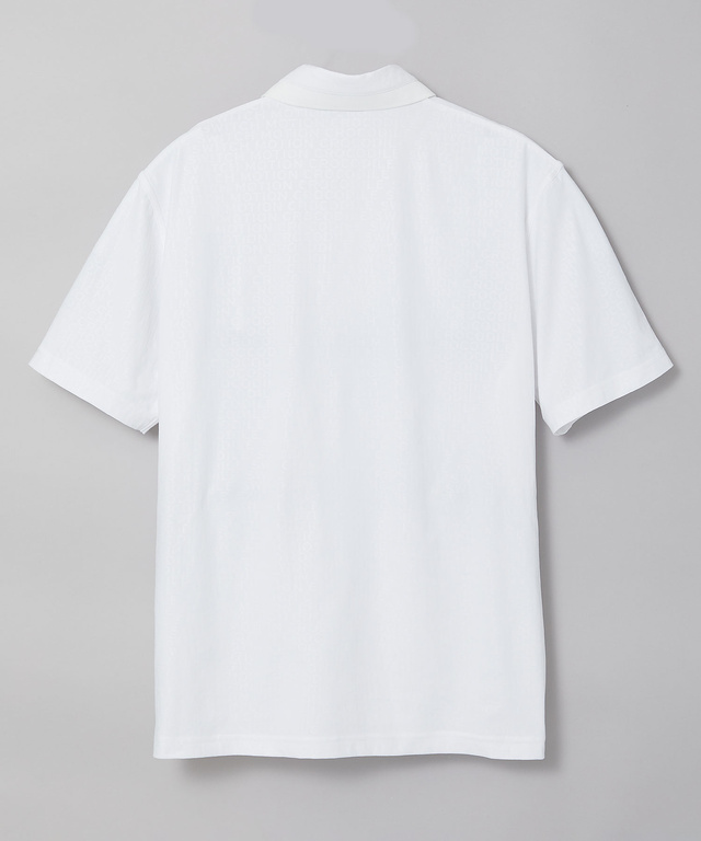 エンボスプリント 襟切り替え ポロシャツ