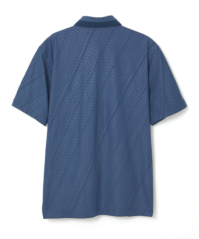 エンボスプリント 襟切り替え ポロシャツ