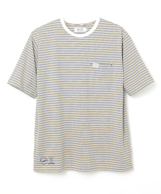 ピンボーダー 天竺 Tシャツ【ウガンダ オーガニック コットン】