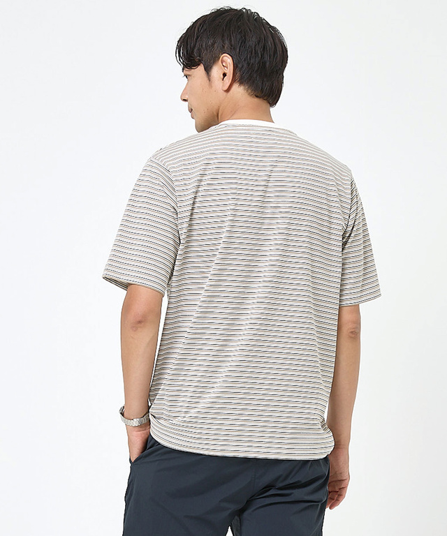 ピンボーダー 天竺 Tシャツ【ウガンダ オーガニック コットン】