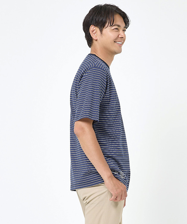 ピンボーダー 天竺 Tシャツ【ウガンダ オーガニック コットン】