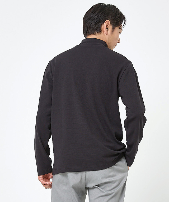 ストレッチリブ ハイネック プルオーバー