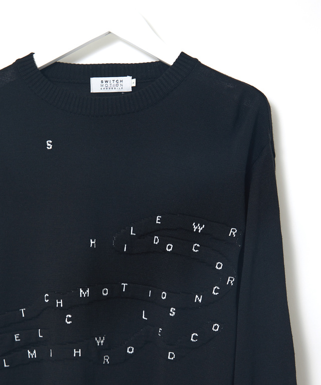 インターシャ編み クルーネック ニット【手洗いOK】