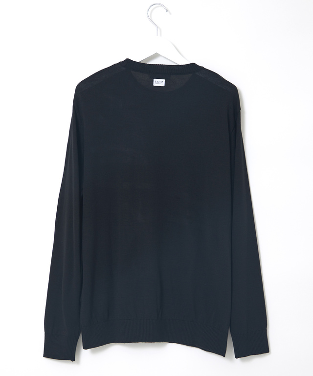 インターシャ編み クルーネック ニット【手洗いOK】