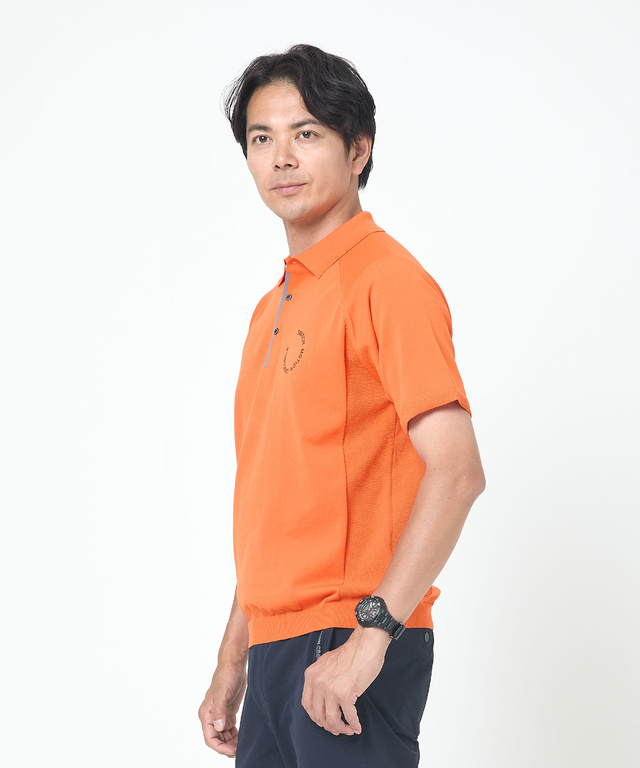 ロゴプリント ニット ポロシャツ【ZERO POLO SHIRT】