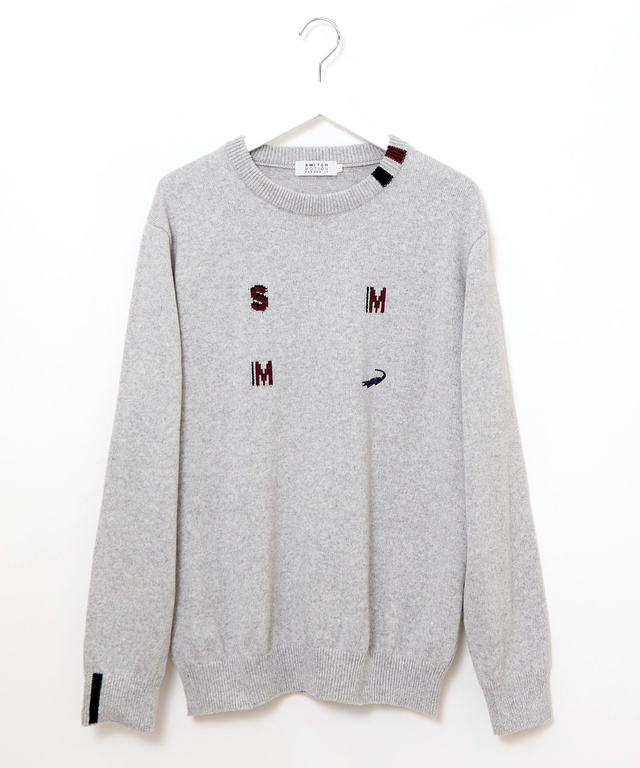 ロゴ クルーネック ニット【日本製】