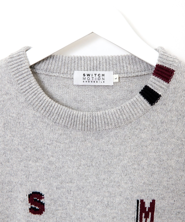 ロゴ クルーネック ニット【日本製】