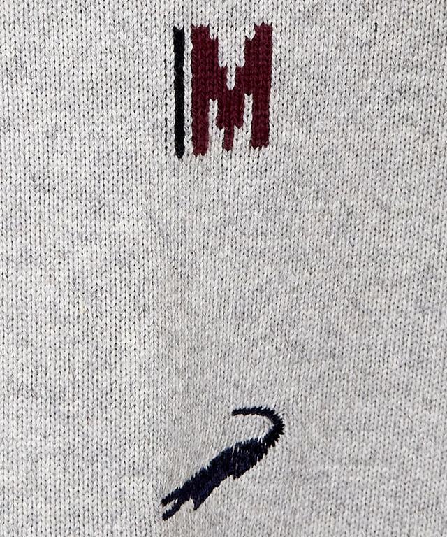 ロゴ クルーネック ニット【日本製】