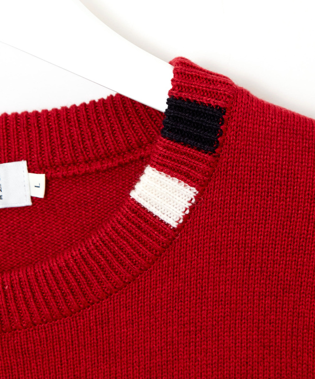 ロゴ クルーネック ニット【日本製】