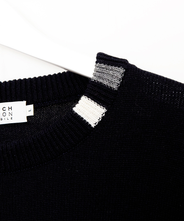 ロゴ クルーネック ニット【日本製】