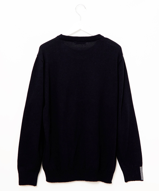 ロゴ クルーネック ニット【日本製】