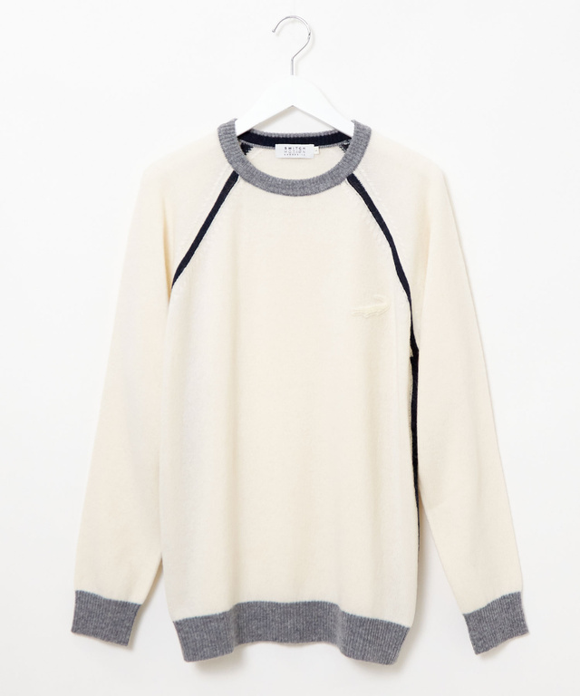 ウールブレンド ラグランスリーブ ニット【手洗いOK】