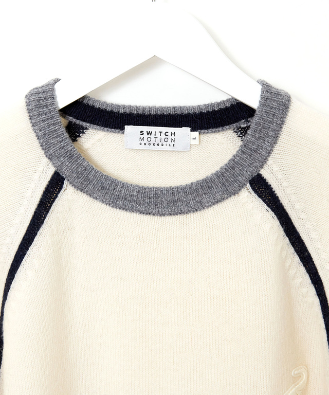 ウールブレンド ラグランスリーブ ニット【手洗いOK】