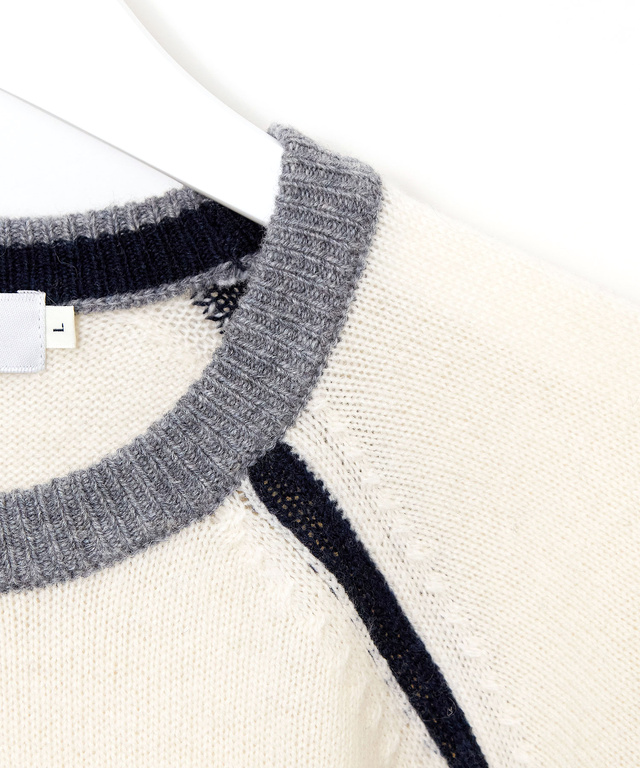 ウールブレンド ラグランスリーブ ニット【手洗いOK】