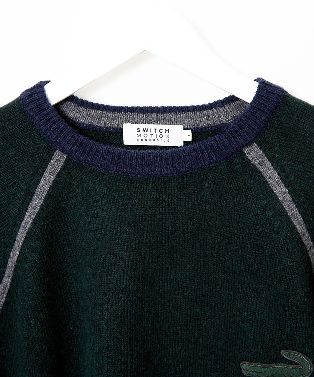 ウールブレンド ラグランスリーブ ニット【手洗いOK】