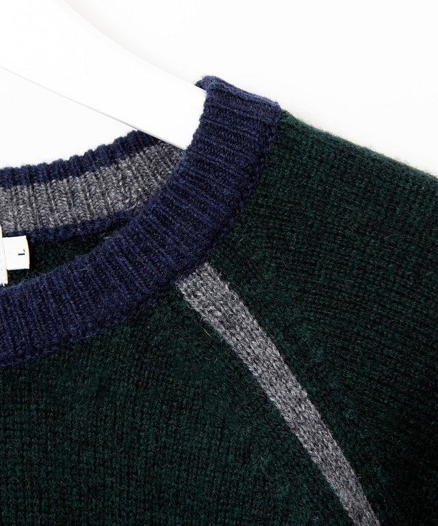 ウールブレンド ラグランスリーブ ニット【手洗いOK】