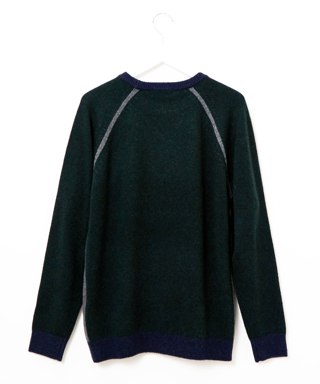 ウールブレンド ラグランスリーブ ニット【手洗いOK】