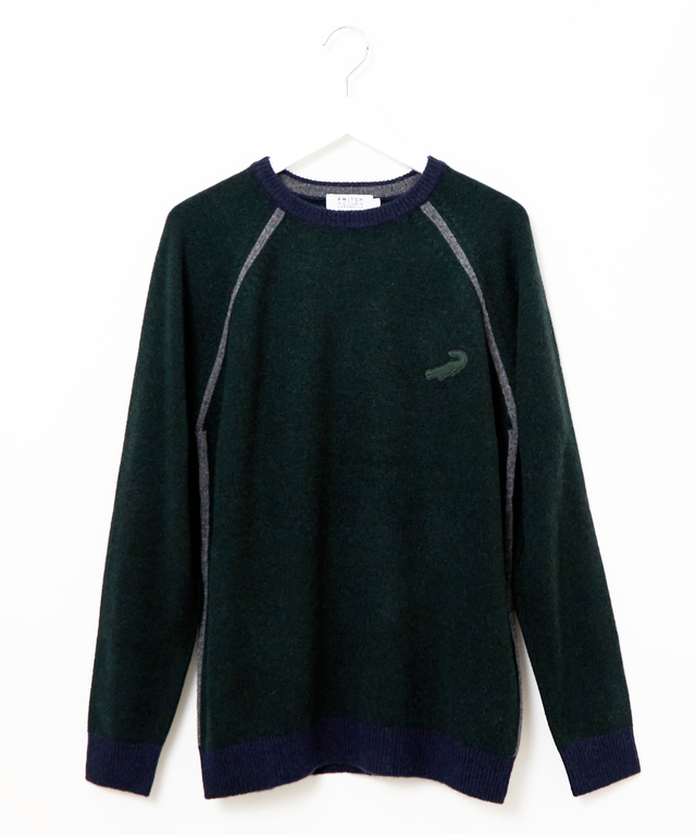ウールブレンド ラグランスリーブ ニット【手洗いOK】