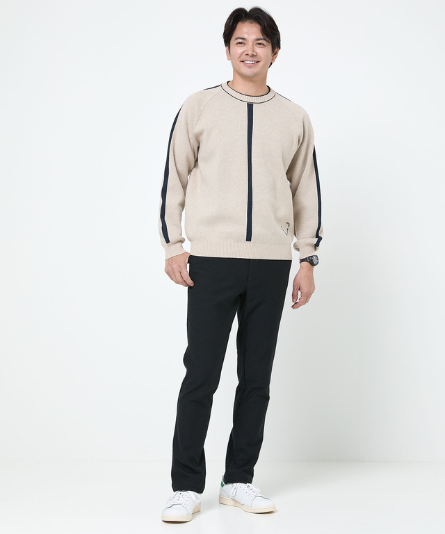 ウールブレンド ジャカード  ニット 【手洗いOK】